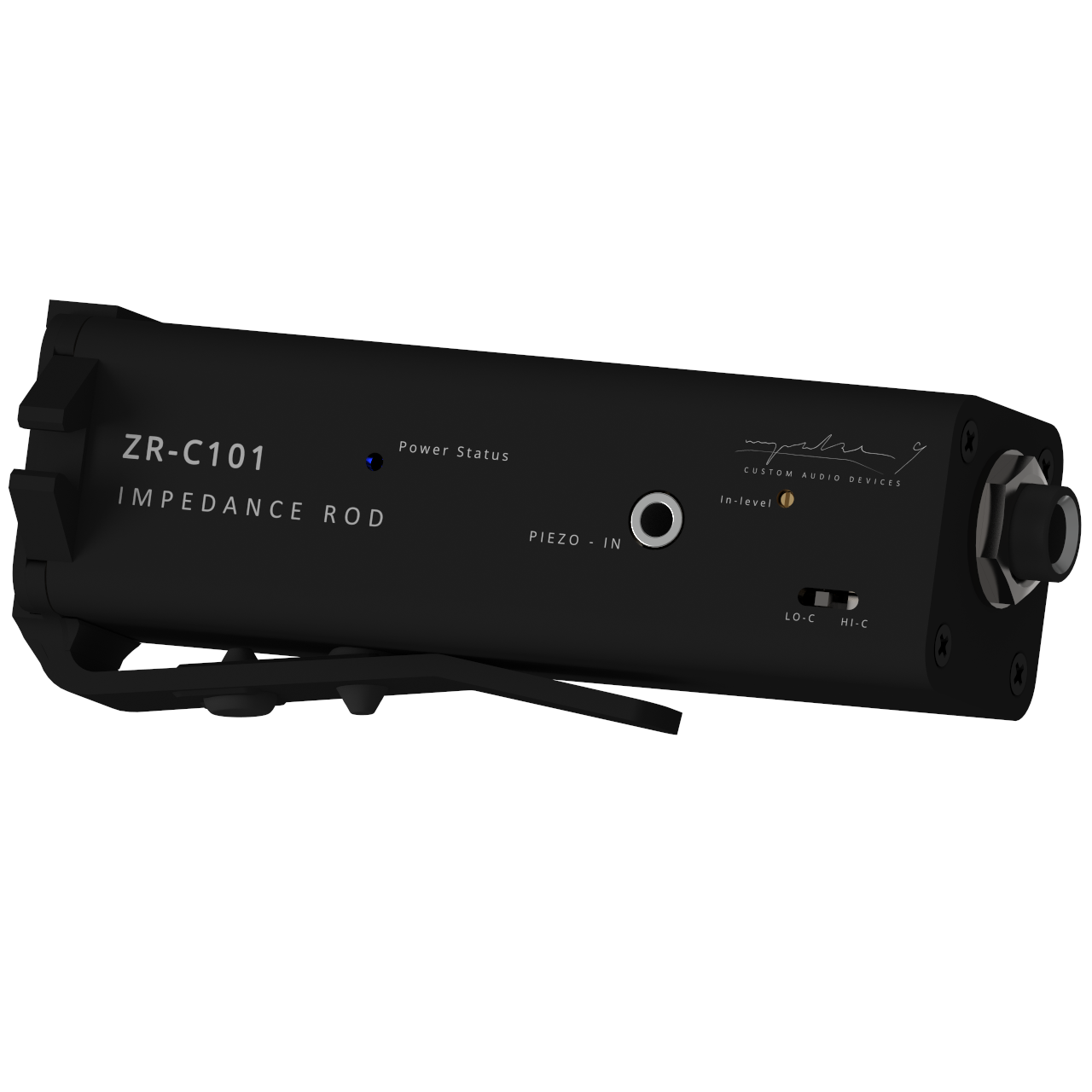 impedance rod - zr-c101 black impedance rod photo angle - preamp for piezo string instruments